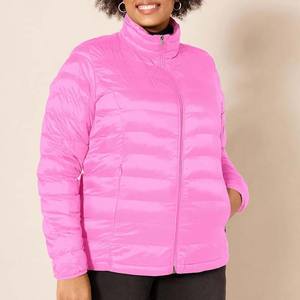 Chaqueta acolchada rosa para mujer, ligera, con cierre, abrigo de invierno cálido y plegable para clima frío, chaquetas acolchadas para mujer - Product Image 2