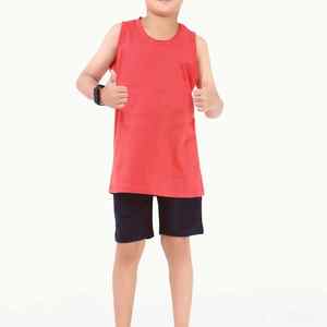 Ensembles de vêtements d'été pour enfants personnalisés 100% coton respirant décontracté impression numérique débardeurs et shorts - Product Image 3