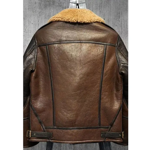 Chaqueta de Cuero de Oveja B3 para Hombre, Chaqueta de Cuero de Primera Calidad, Prenda Exterior de Cuero para Hombre - Product Image 3