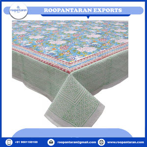 Mantel estampado en bloque hecho a mano de alta calidad, último diseño del fabricante indio, venta artesanal de algodón puro - Product Image 2