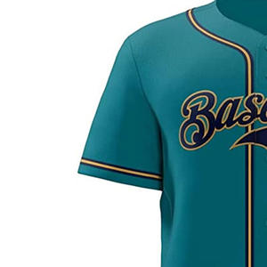 Barato personalizado sublimado impresión equipo logotipo completo botón Arriba 100% poliéster béisbol Jerseys Oem personalizado moda béisbol Jersey - Product Image 5