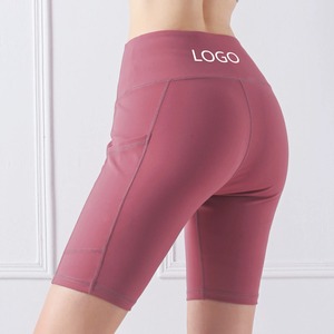Yoga Biker Shorts Cintura alta 2025 Mujer Fitness Gym Yoga Shorts con bolsillos Nuevo material Sexy Workout - Product Image 4