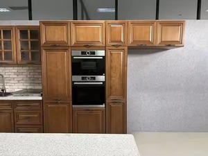 Enbl From Indonesia Modern Modular Solid Wood Cupboard Classic Style Lacquer Door Home Pantry Kitchen Cabinets High Quality
