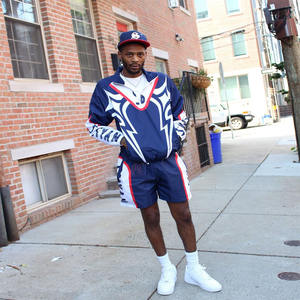 <b>Windbreaker</b> Nylon Half Zip Jacket Shorts Set Sublimation Print Lightweight Summer Sports Two Piece Outfit - Product Image 2