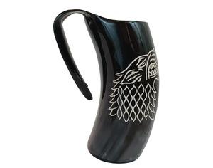 Auténtica Taza Vikinga Ecológica de Cuerno de Búfalo Hecha a Mano, Grado Alimenticio, Estilo Medieval, Religiosa, Feng Shui, Taza de Cerveza con Diseño Animal - Product Image 4