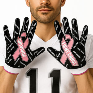 Guantes acolchados súper pegajosos antideslizantes cómodos de liniero de fútbol americano con logotipo personalizado características de talla grande impresas transpirables - Product Image 2