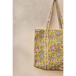 Sac fourre-tout matelassé en coton fait main, imprimé léopard, grand sac de plage vintage avec fermeture éclair, sac à bandoulière portable pour femme avec chaînes - Product Image 2