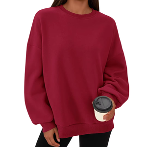 Sudaderas cómodas para mujer, jersey de gran tamaño, manga larga, logotipo personalizado, ropa de calle de moda, sudadera de tela suave para mujer - Product Image 4