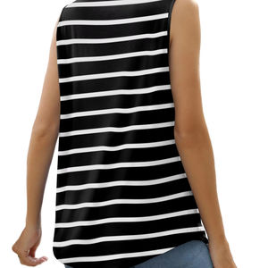 Ropa de Oficina Moderna, Elegante y Cómoda, Talla Grande, de Algodón/Fibra de Bambú, Sin Mangas, Estampado Floral, Lisa, Holgada, Informal - Product Image 2