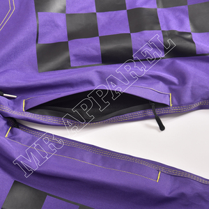 New Colorful Purple Checker Print Waterproof and Windproof Snow <b>Pants</b> Warm Fleece-<b>Lined</b> Ski <b>Pants</b> with Multiple Pockets - Product Image 4
