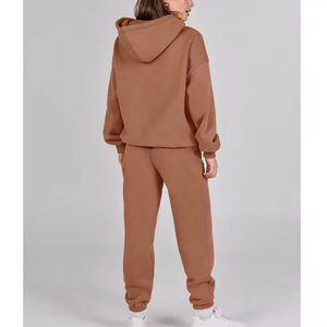 Conjuntos de chándal informal de lana para mujer, chándal, ropa de mujer, conjunto de chándal de algodón de Invierno para mujer, chándales de 2 piezas con cremallera - Product Image 6