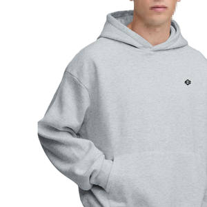 <b>Men</b> Solid Light <b>Grey</b> heavyweight Fleece Hooded <b>Sweatshirt</b> Winter Casual Hoodie for Bulk Orders and Private Label Supply - Product Image 3