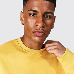 Sweat-shirt en coton solide pour hommes sur mesure col rond à manches longues pour l'hiver 100% coton Design uni - Product Image 6