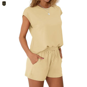 Ensemble coordonné léger 2 pièces pour femme, prêt pour l'été, 100 % coton, coupe classique, décontracté, uni, écologique, respirant, pour usage quotidien - Product Image 4