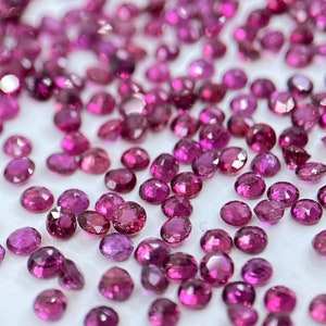 พลอยทับทิมสีชมพูคุณภาพหายากทรงกลมตัดเหลี่ยมเพชรพลอยหลวมอัญมณีสำหรับทำเครื่องประดับทุกขนาด - Product Image 4