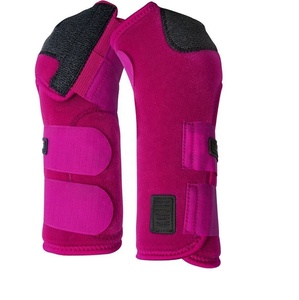 Bottes de protection pour chevaux en néoprène couleur unie orange pour la protection des jambes, l'entraînement équestre et l'équitation - Instruments de soins équestres - Product Image 6