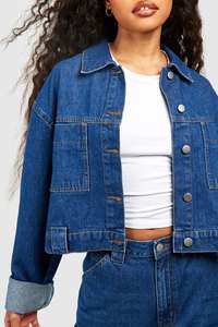 Veste en jean courte pour femme, prix de gros, tricotée, respirante, dernier style, couleurs et tailles personnalisables, haute qualité - Product Image 6