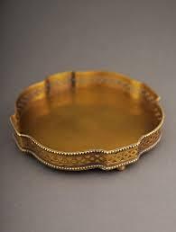 ถาดรองเสิร์ฟทองเหลืองทรงสี่เหลี่ยมขนาดใหญ่หรูหราถาดเสิร์ฟกาแฟอาหารออตโตมันแบบเรียบง่ายพร้อมอุปกรณ์รับประทานอาหารทำจากทองเหลือง - Product Image 4