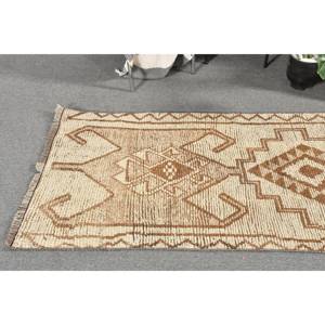 Alfombra turca Bohemia Vintage de 2,5x10 pies, Alfombra de habitación de látex de poliéster de lana de estilo clásico rectangular de retazos marrón beige - Product Image 2