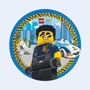 Assiettes de fête Lego City 23 cm, 6 pièces, vaisselle jetable pour la fête d'anniversaire des enfants - Product Image 1