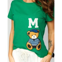 Camiseta New Journey 2023 para Mujer, Diseño Personalizado, Apliques de Mezclilla/Franela/Corduroy, Botones con Diamantes, Suave, Talla Grande, Transpirable