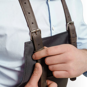 Top Quality Unisex BBQ <b>Chef</b> Cooking <b>personalised</b> <b>Apron</b> Genuine Leather Canvas <b>Apron</b> For Men - Product Image 5