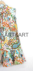 Vestido largo sin mangas de algodón puro indio, ecológico, lavable, estilo bohemio hippie, con estampado floral digital. - Product Image 3