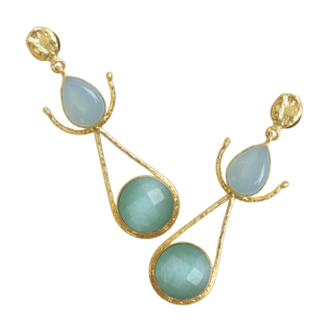 Pendientes Colgantes de Latón de Moda, Exportación de Piedras Semipreciosas Naturales, Latón Chapado en Rodio, Estilo Moderno, Listos para Enviar - Product Image 5