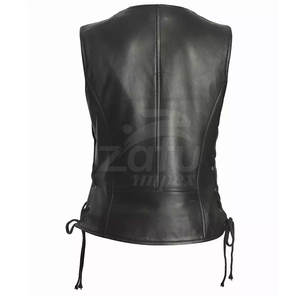 Gilet en cuir pour homme décontracté d'hiver sur mesure - Couleur unie Respirant Sans manches Style streetwear Vente en gros disponible - Product Image 6