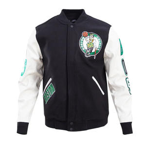 Chaqueta Bomber Universitaria Retro Clásica para Hombre, Multicolor, Ligera, de Lana, Cuero Genuino, Cuello Alto, Estilo Vintage - Product Image 5