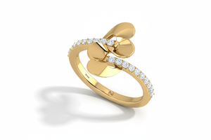 แหวนหรูหราสำหรับผู้หญิง ประดับเพชรแท้ 14K ทองคำแท้ น้ำหนัก 0.25 กะรัต ต่อเม็ด รวม 20 เม็ด - Product Image 4