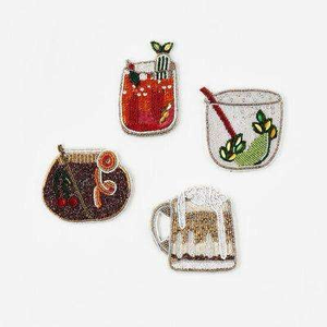 Juego de 4 posavasos bordados con cuentas hechos a mano, posavasos para bebidas hechos a mano, acento para el hogar - Product Image 1