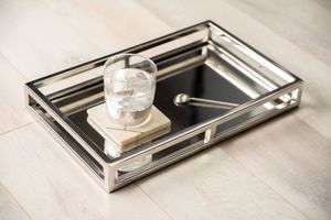 Direct <b>Supply</b> Multifunctional Luxury Metal Steel Iron Square Mirror Tray for <b>Hotel</b> <b>Restaurant</b> Home Serving Food Tea Glass - Product Image 3