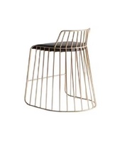 Petit tabouret de maison au design antique Base en métal Tabouret pouf rond décontracté de couleur rose à bas prix