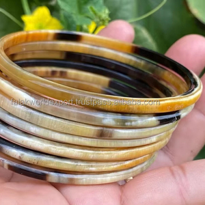 Conjunto de brazaletes de cuerno de buey Tribal auténtico, joyería étnica hecha a mano para mujer, estilo Animal pulido, venta al por mayor de Falak World Export - Product Image 1