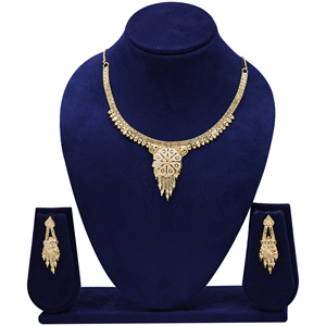 Festival tradicional joyería de moda india Latón chapado en oro de imitación con cadena de eslabones collares cortos tipo religioso ortodoxo - Product Image 1