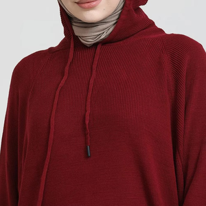 เสื้อฮู้ดคอเต่าแขนยาวมีซิปสำหรับผู้หญิงเสื้อลำลองฤดูหนาวแบบถักเรียบง่ายดีไซน์ใหม่ล่าสุดโลโก้ที่กำหนดเอง - Product Image 2