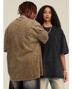 เสื้อยืดวินเทจผ้าฝ้าย 100% น้ำหนัก 270 กรัม ซัมเมอร์ 2026 ล้างสีแบบแอซิดวอช สโตนวอช พิมพ์ลายกราฟิกโลโก้ตามสั่ง - Product Image 3