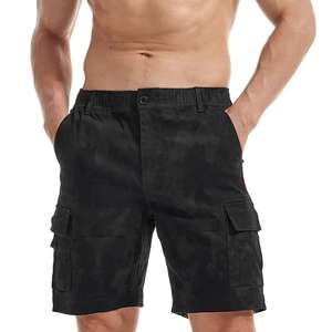 Shorts cargo pour homme personnalisés, 100% coton, taille élastique, tissu respirant à séchage rapide, haute qualité, style streetwear décontracté - Product Image 4
