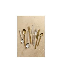 Juego de cubiertos de metal de lujo moderno con acabado de acero inoxidable pulido para cenas familiares formales y reuniones festivas - Product Image 1