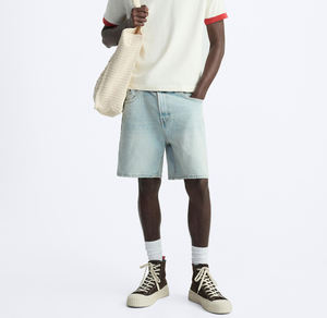 กางเกงยีนส์ขาสั้นสำหรับผู้ชายกางเกงขาสั้นผ้ายีนส์วินเทจปักลายสตรีทแวร์กางเกงยีนส์ซักกรดออกแบบได้ตามต้องการฤดูร้อน - Product Image 5