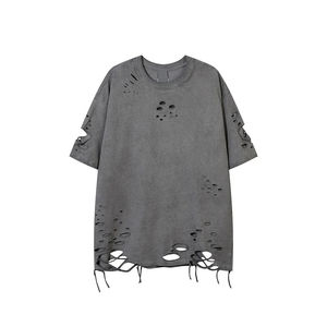 Logotipo personalizado 300Gsm Heavyweight Boxy Loose fit Camisetas de gran tamaño Plain Blank Screen Printed Acid Wash 100% Camiseta de algodón para hombres - Product Image 1