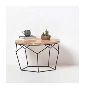 Mesas de centro de anidación modernas de metal y madera - Product Image 2