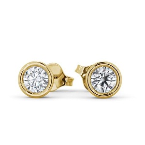 Boucle d'oreille en argent de haute qualité de luxe 1.4CTW ronde CVD développée en laboratoire certifiée diamant boucle d'oreille classique 18k solide or blanc lunette goujon - Product Image 3