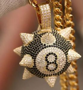 Pendentif Moissanite personnalisé en argent à 8 boules avec pointes VVS1 pendentifs glacés en diamant pendentifs en alliage tendance cadeau pour bijoux - Product Image 3