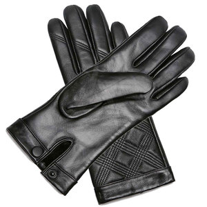 Gants en cuir pour homme avec écran tactile, doublure en laine respirante et écologique, personnalisables pour la mode d'hiver, la conduite et les activités de plein air - Product Image 5