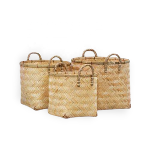 Vente chaude Moderne Rectangle Pliable Vietnamien Bambou Seau De Stockage Ensemble Paniers Multifonctions Durables pour Lessive Jouets - Product Image 1