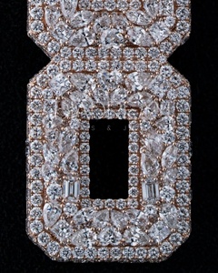 Nueva llegada Vertical Hip Hop colgante VVS Leb crecido Multi corte piedras 925 plata esterlina moda CSO letra colgante joyería - Product Image 4