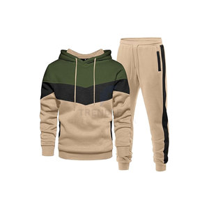 Ensemble de survêtement pour homme, sweat-shirt à capuche respirant uni, ensemble 2 pièces, décontracté, sweat-shirt à capuche, jogging assorti, tenue de sport, entraînement - Product Image 1