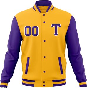 Chaqueta universitaria de béisbol personalizada para hombre, nuevo estilo callejero, talla grande, ligera, holgada, cuello levantado, logotipo frontal de lona - Product Image 4